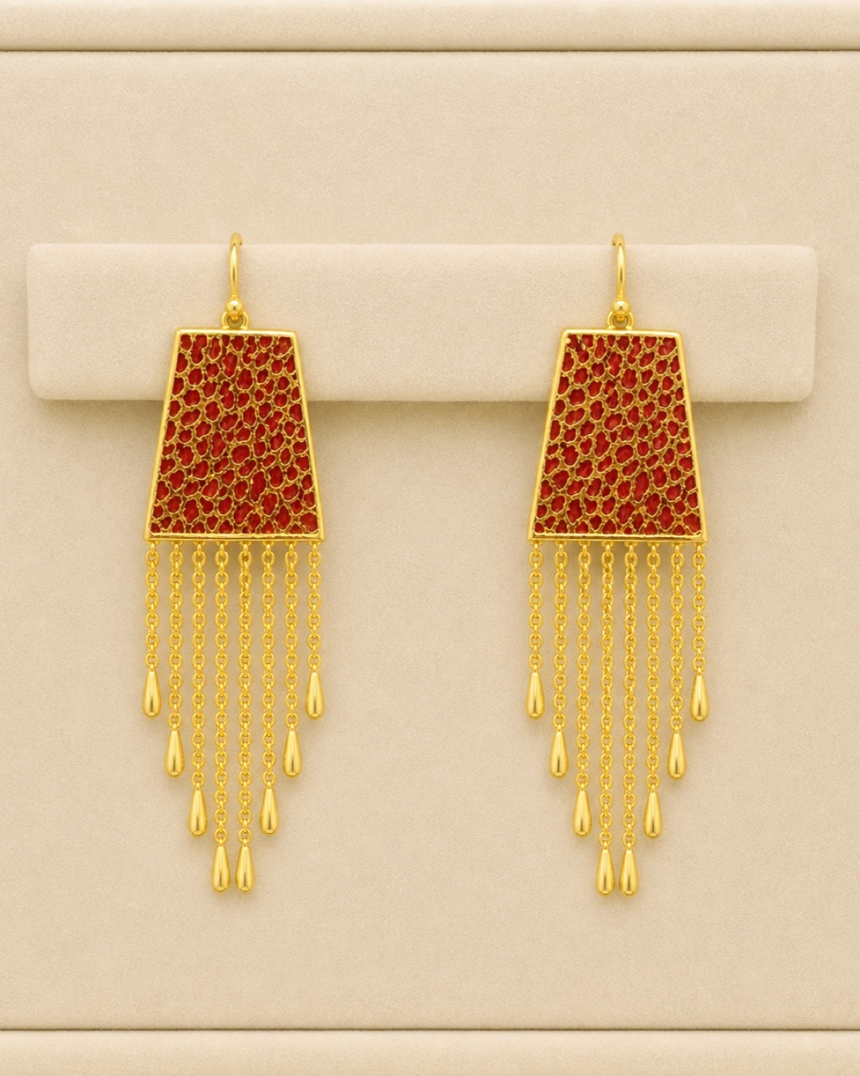Style reference · Geometric tassel earrings
