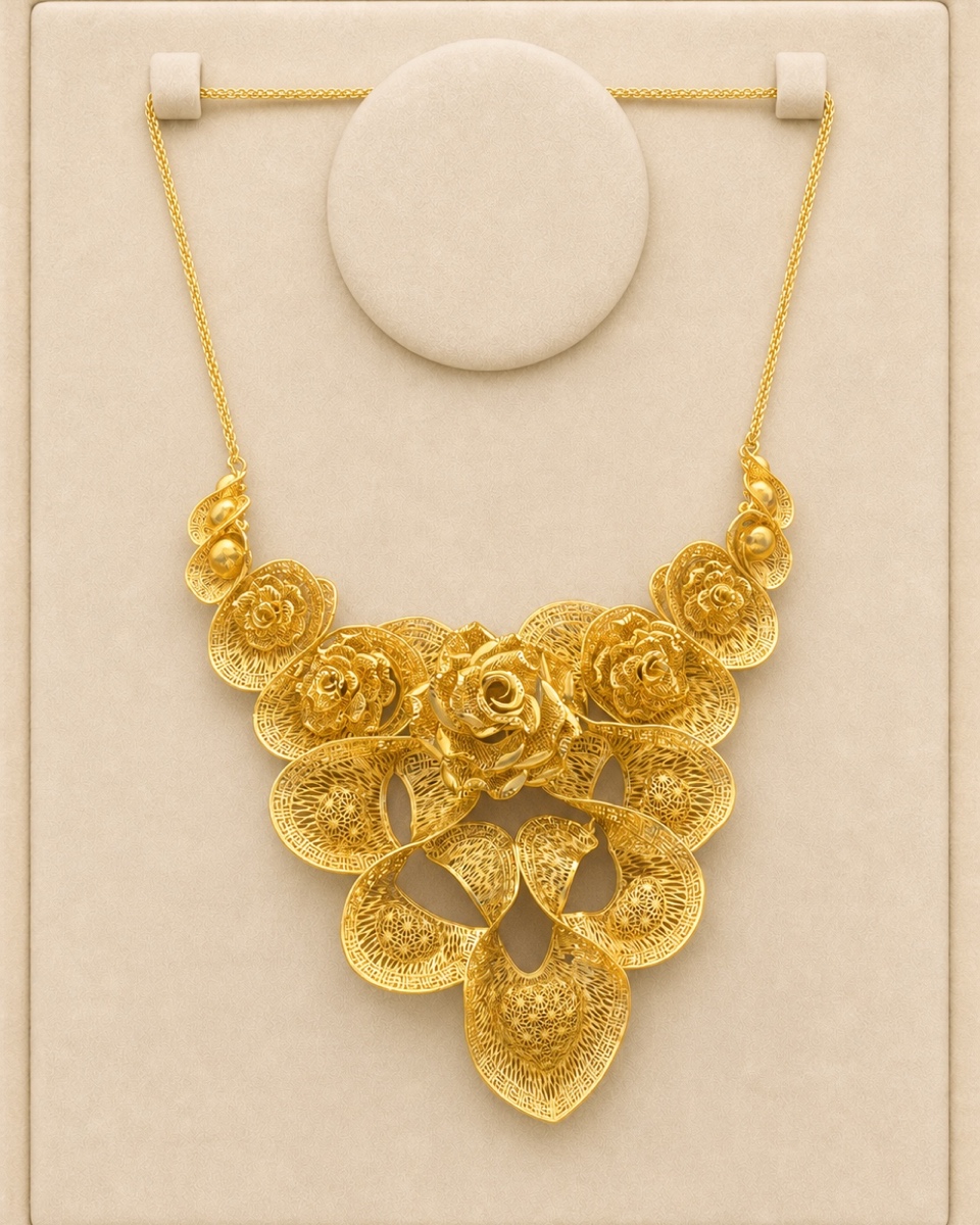 Style reference · Layered floral pendant necklace